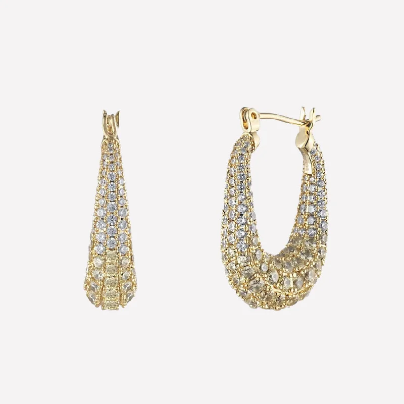 fashion earrings for women -Cybele Crystal Hoop Earrings