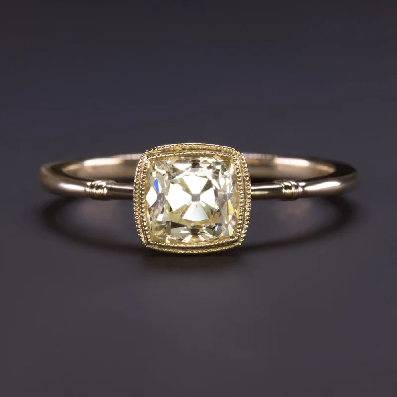 modern engagement rings -1 CARAT OLD MINE CUT DIAMOND ENGAGEMENT RING VINTAGE STYLE SOLITAIRE 14k GOLD