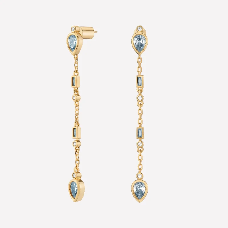 trendy ear climbers for women -Amandine Crystal Dangle Earrings