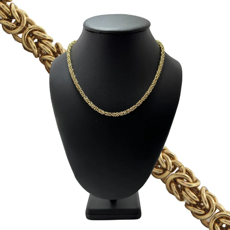 designer choker necklaces for women -18K Yellow Gold Byzantine Link Necklace