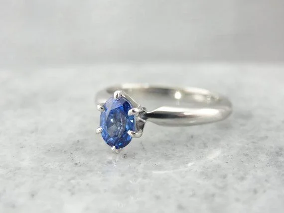 heirloom engagement rings -Classic Sapphire and Platinum Engagement Ring