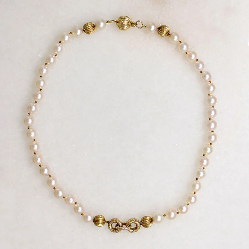 trendy choker necklaces for women -Luminous Pearl & Luxe Gold Necklace by Ancient Influences