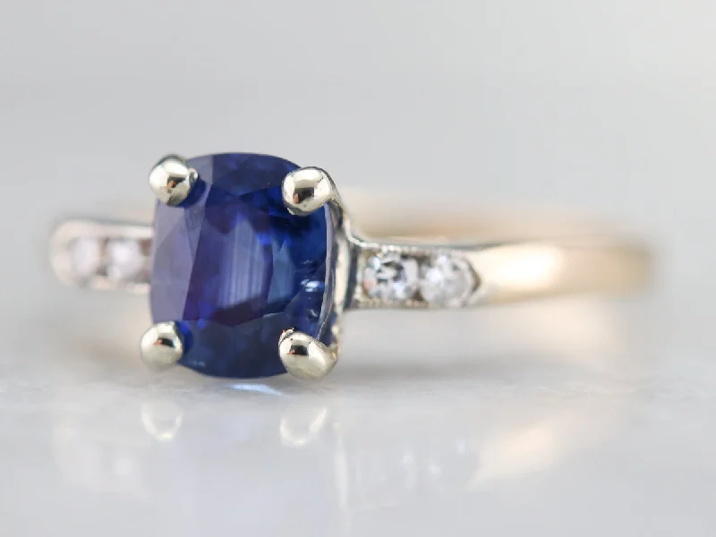 Retro Era Sapphire and Diamond Ring