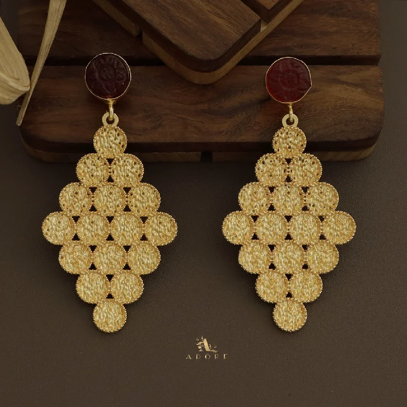 trendy earrings for women -Golden Nixa Honey Comb Earring (Copy)