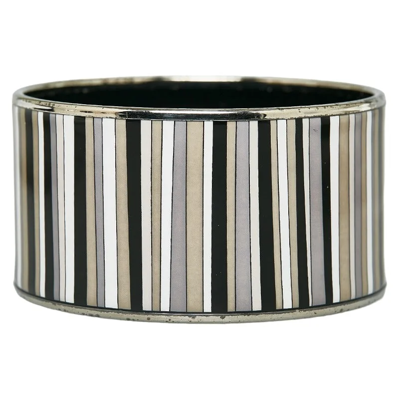 gemstone statement rings -Hermes Enamel TGM Stripe Bangle Bracelet