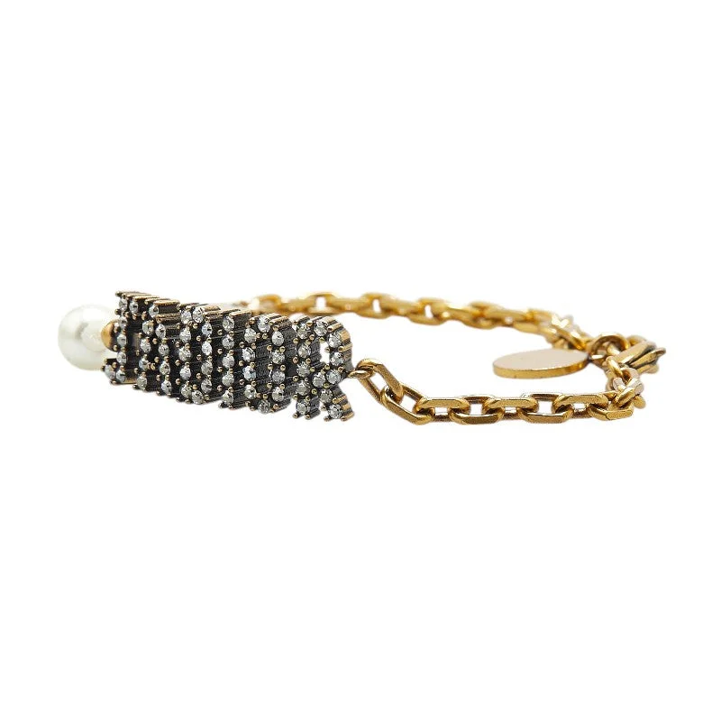 engraved rings for women -Dior Star Rhinestone Bracelet Gold Plated