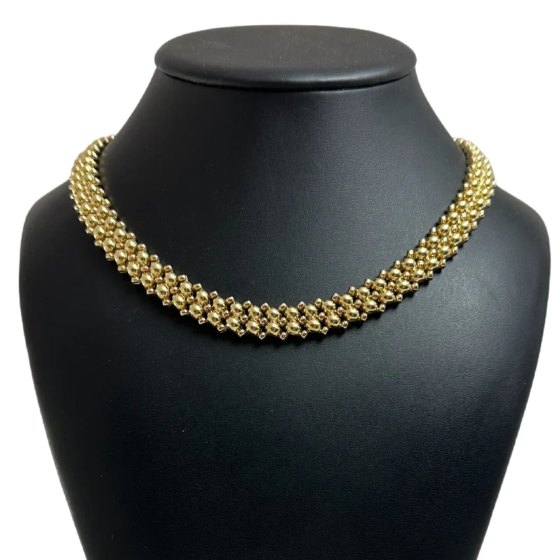 chunky necklaces for women -Estate Chimento 18K Two-Tone Gold Flexible Fancy Link Necklace