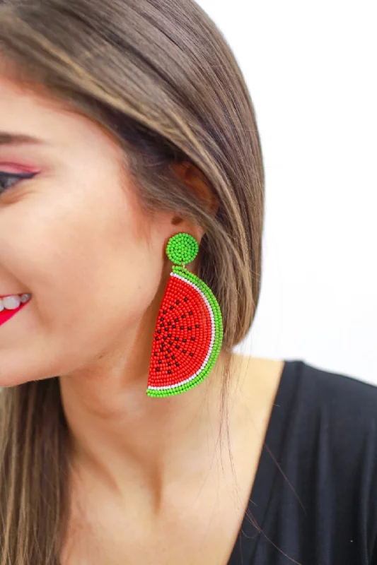 fashion-forward earrings for women -One In A Melon Beaded Earrings