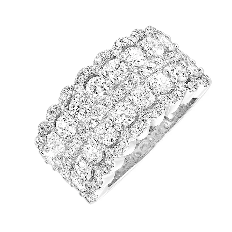 2.00 Ctw 5 Row Diamond Anniversary Band in 14 Karat White Gold