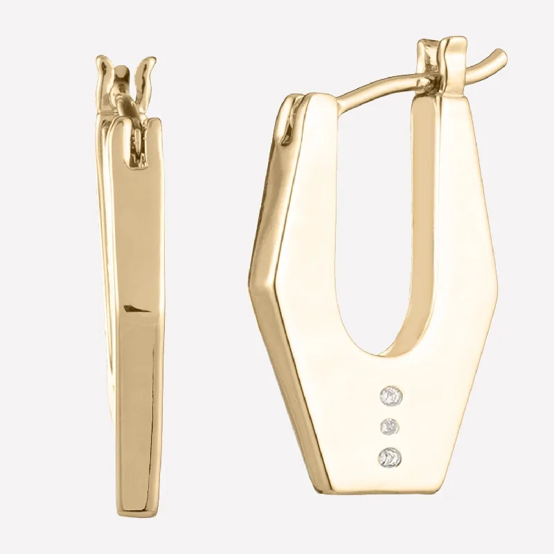 gold earrings for women -Colette Hexagon Hoop Earrings