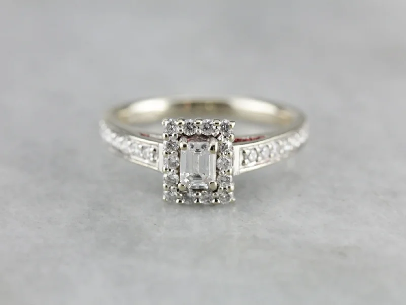 engagement rings with alternative stones -Pave Diamond Encrusted Engagement Ring