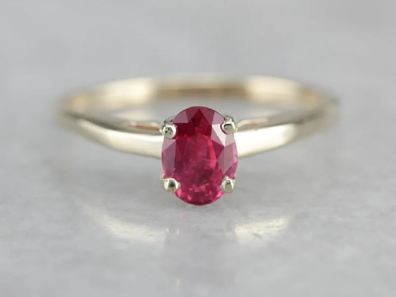 engagement rings with sapphires -Ruby Solitaire Engagement Ring