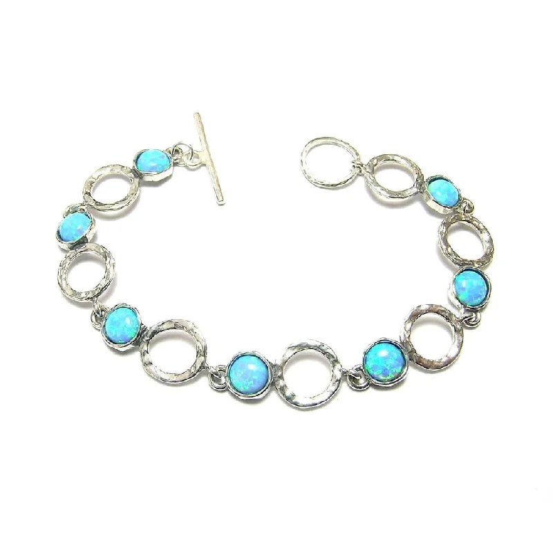 elegant rings for women -Sterling Silver Opaline Bracelet - B9004