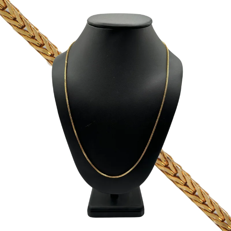 designer choker necklaces for women -Vintage Italian 18K Gold Franco Link Chain Necklace