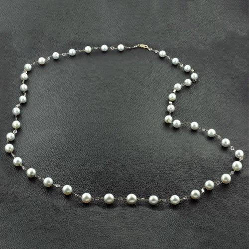 sparkling crystal necklaces for women -South Sea Pearl & Moonstone Necklace