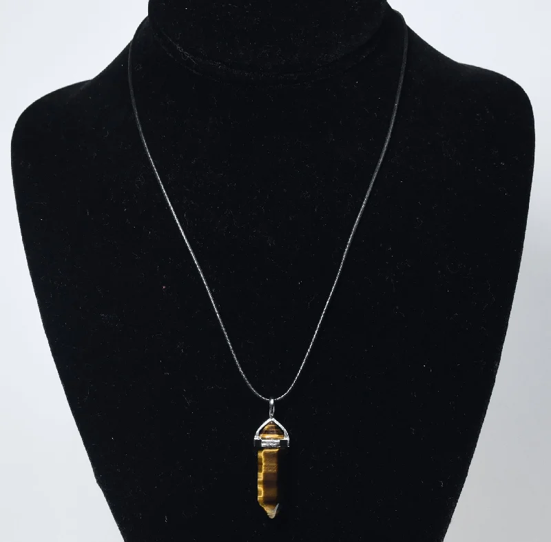 gold chain necklaces for women -Tiger's Eye Point Pendant Necklace