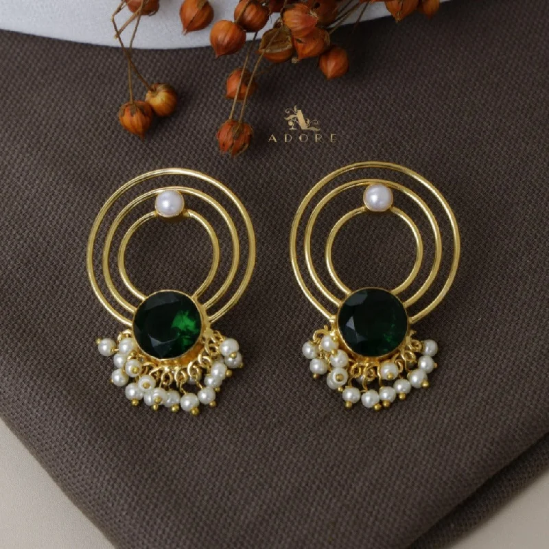 colorful earrings for casual wear -Elviya Glossy Cluster Pearl Earring