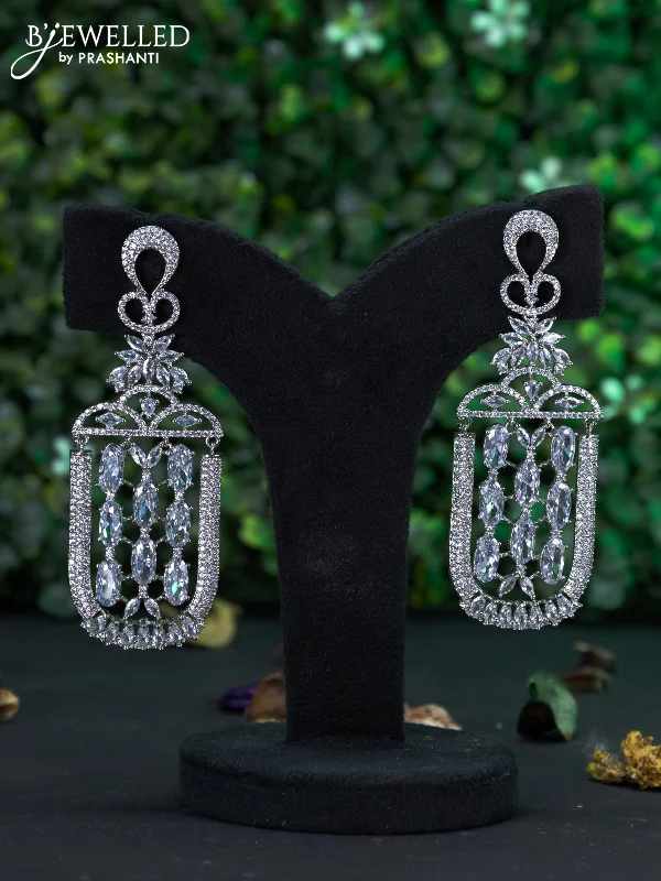 bridal stud earrings for women -Zircon earring with cz stones