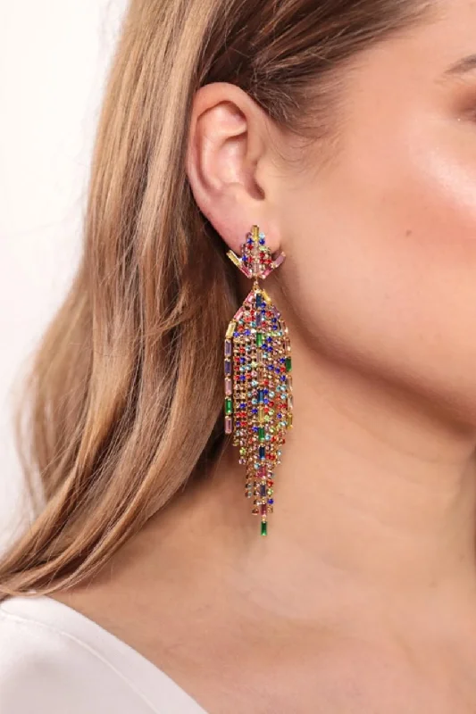 chic hoop earrings for women -Sass Master Rhinestone Earrings