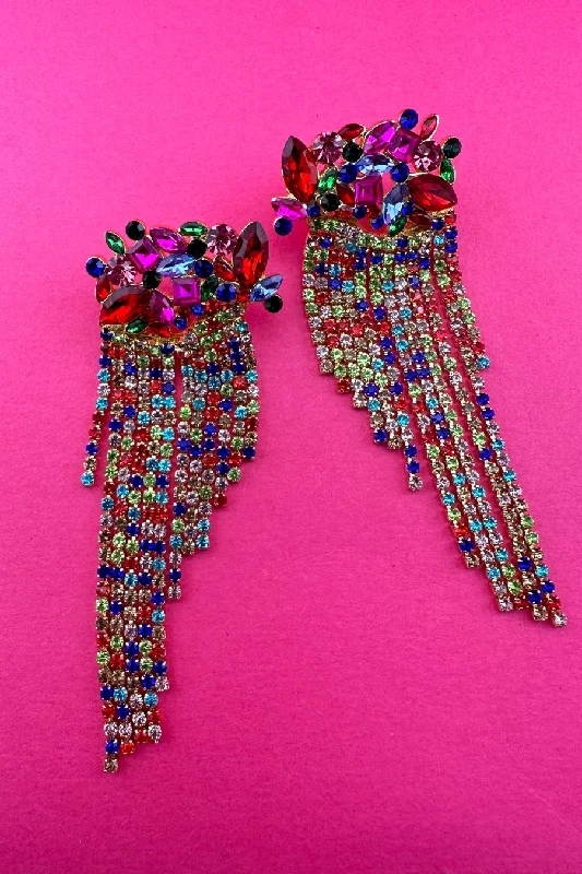 unique earrings for women -Jaw Dropper Rhinestone Earrings