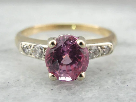 custom engagement rings -Soft Pink Sapphire and Diamond Engagement Ring or Signature Jewelry Piece