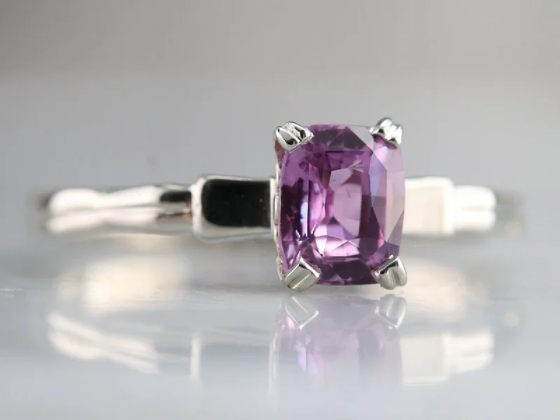 Pink Sapphire Solitaire Ring