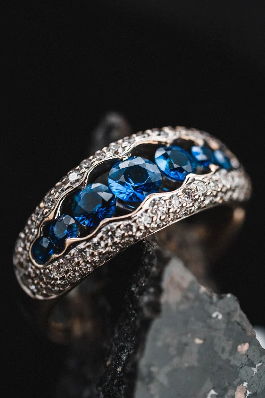 18k White Gold Sapphire and Diamond Ring