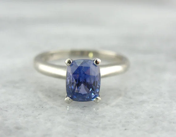 custom sapphire engagement rings -Indigo Sapphire in Simple Solitaire Engagement Ring