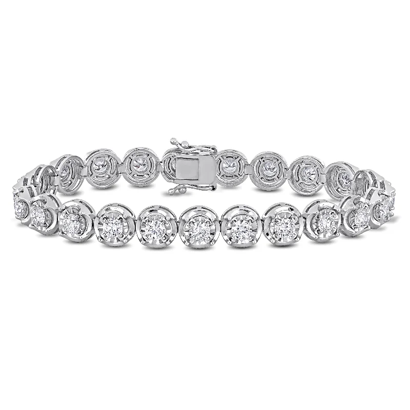 unique charm bracelets for women -Created Forever 4 4/5ct TW Lab-Grown Diamond Tennis Bracelet in 14k White Gold - 7 in