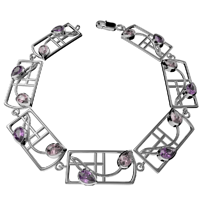 casual bracelets for women -Sterling Silver Mackintosh Bracelet - 603b