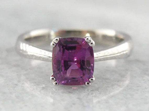 gold engagement rings -Pink Sapphire Solitaire Engagement Ring