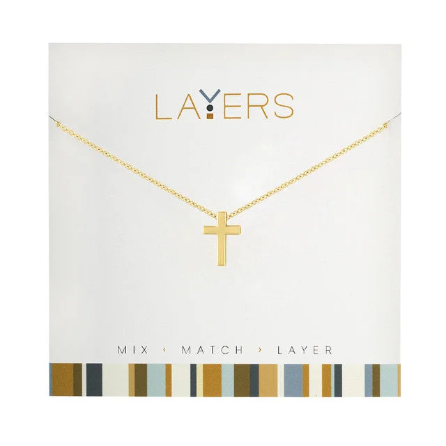 women’s necklaces -Gold Cross Layers Necklace