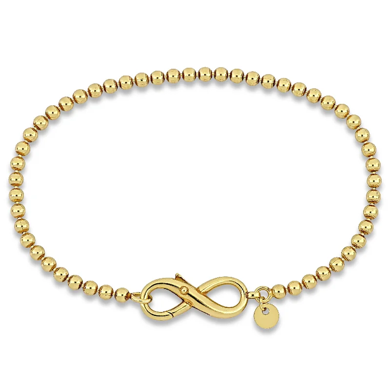 cocktail rings for women -Mimi & Max Ball Link Bracelet w/ Infinity Clasp in Yellow Silver - 7.5 in.