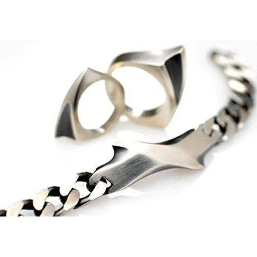 stylish rings for women -Silver Mako ID Bracelet