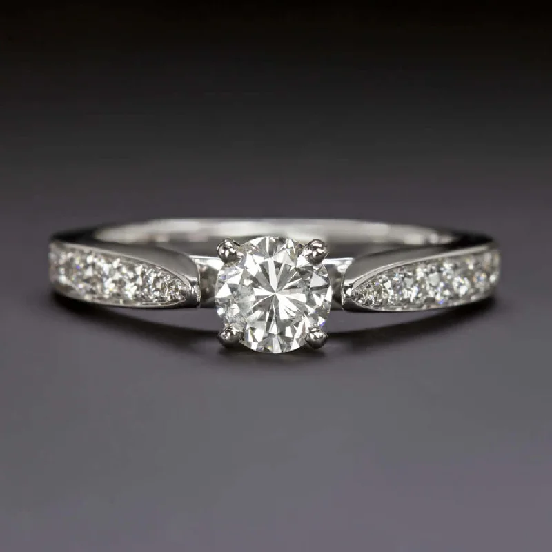 bold engagement rings -0.81cr D-E SI NATURAL DIAMOND ENGAGEMENT RING 18k WHITE GOLD ROUND BRILLIANT CUT