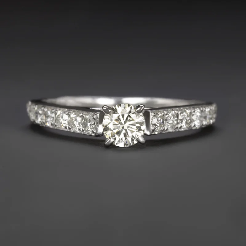 luxury platinum engagement rings -EXCELLENT CUT DIAMOND ENGAGEMENT RING J VS2 ROUND BRILLIANT CUT 14k WHITE GOLD