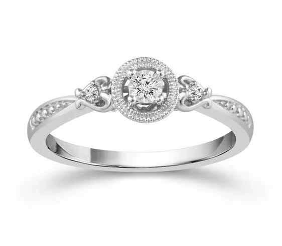 Sterling Silver 0.06ctw Diamond Promise Ring