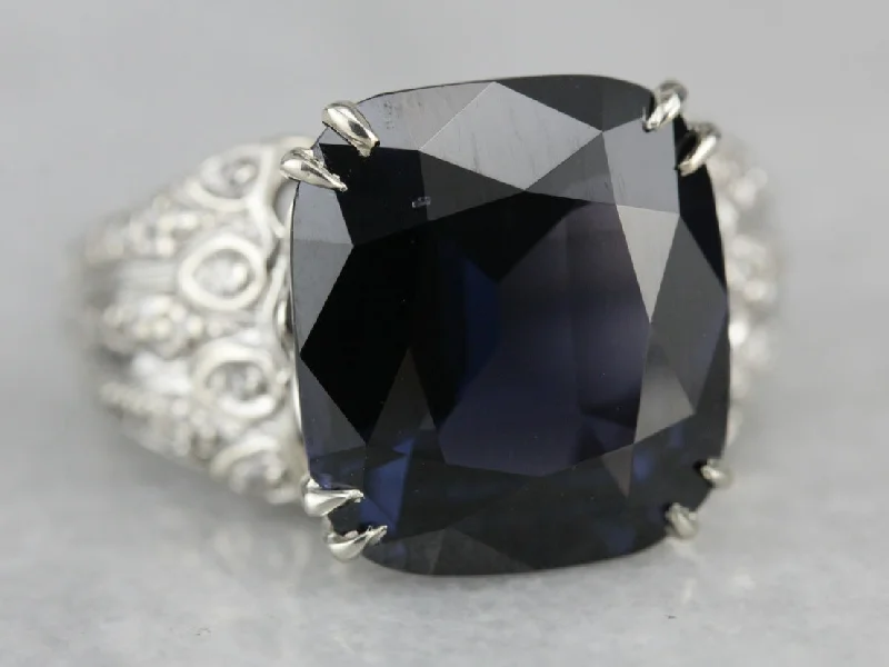 Spinel and Diamond Statement Ring