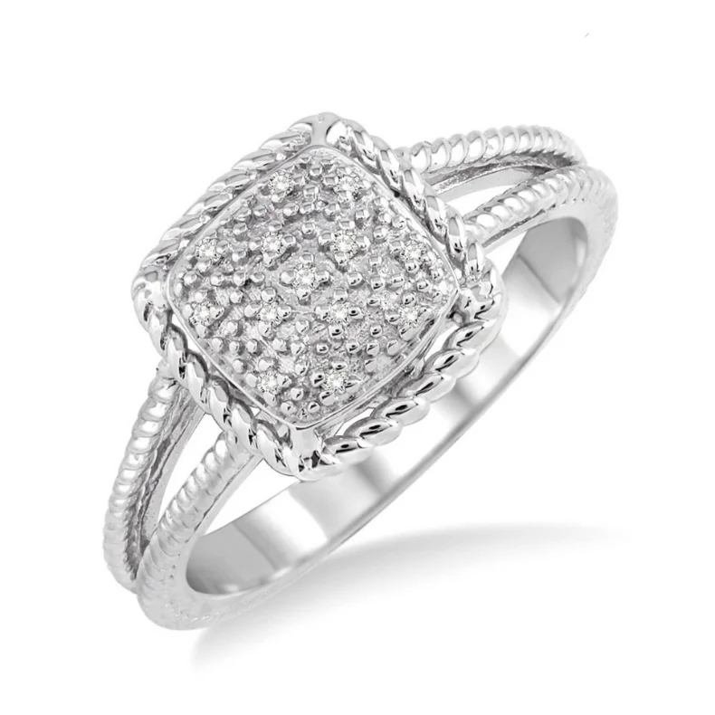 Sterling Silver 1/20 Carat Diamond Ring