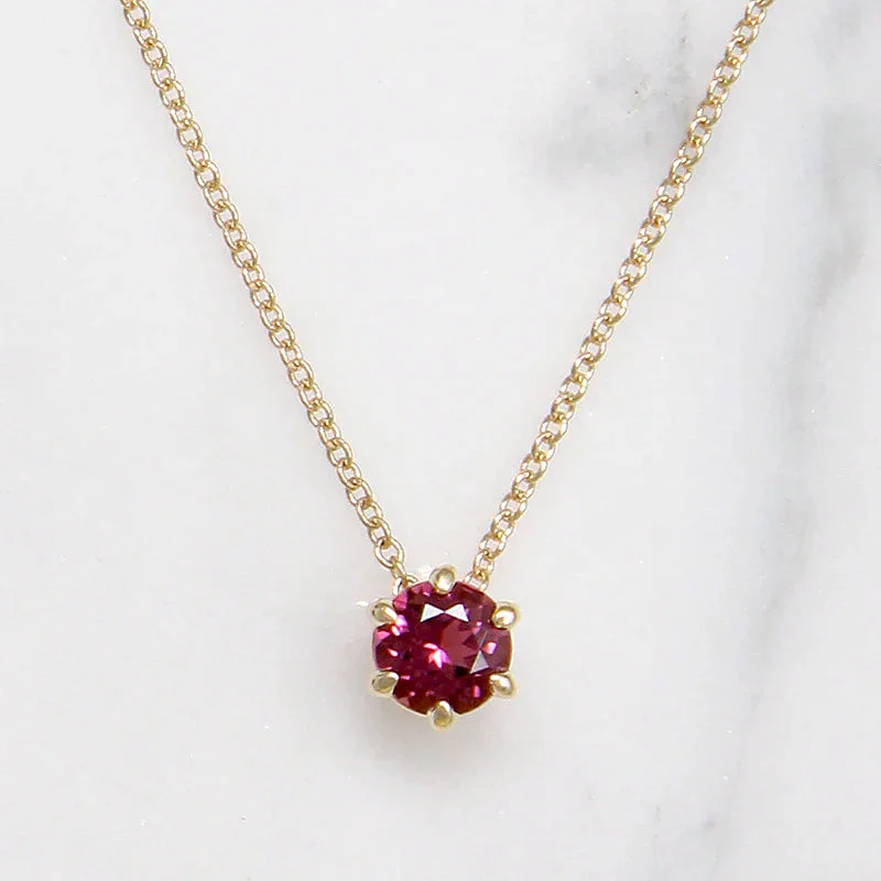 luxury fashion necklaces for women -Seductive Pink Tourmaline Solitaire Necklace by 720