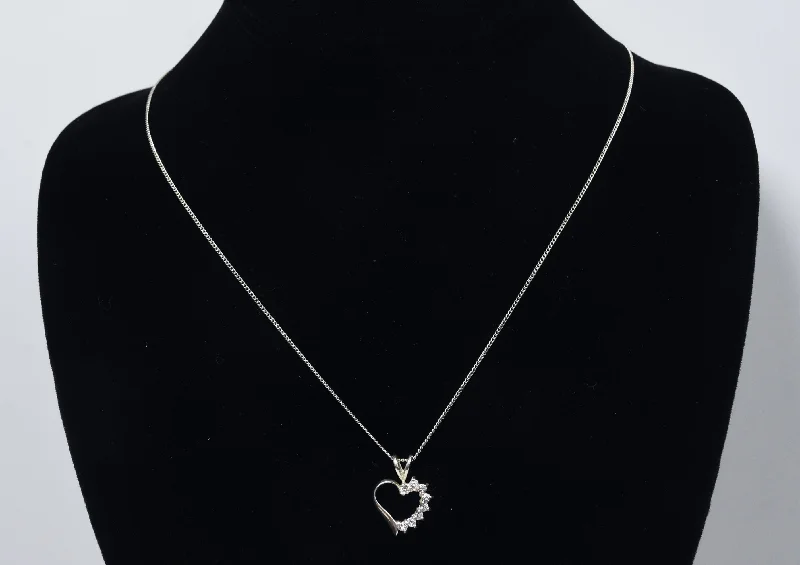 lucky charm necklaces for women -Avon - Sterling Silver and Topaz Heart Pendant on Sterling Silver Chain Necklace - 18"