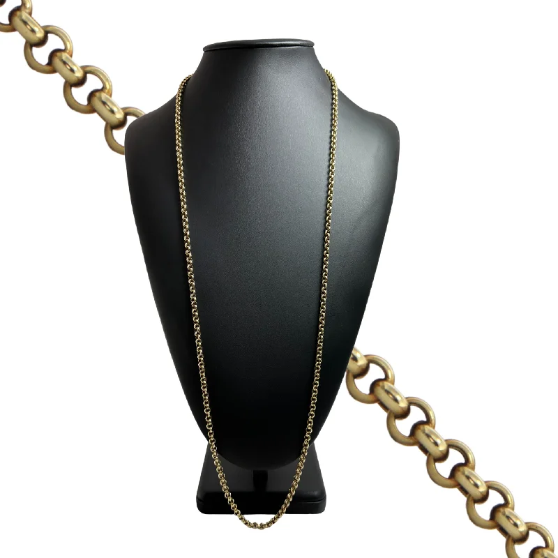 luxury necklaces for women -Vintage 14k Gold Rolo Link 36 1/8" Necklace