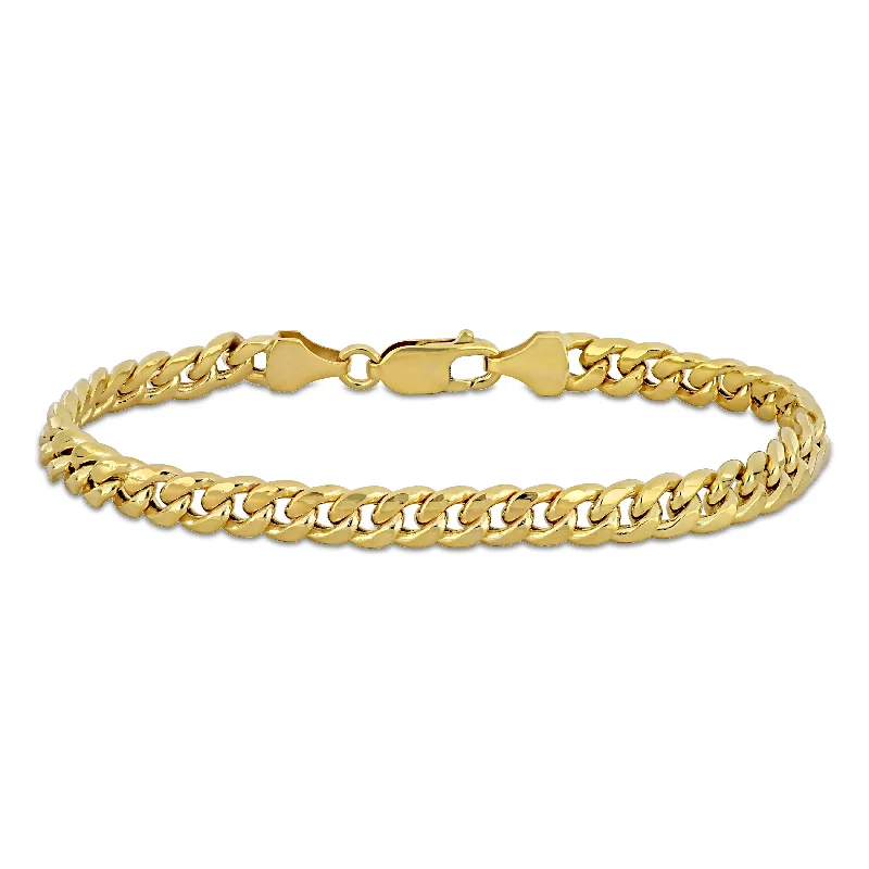 women’s fashion rings with crystals -Mimi & Max 6.15mm Miami Cuban Link Chain Bracelet in 10k Yellow Gold, 7.5 in