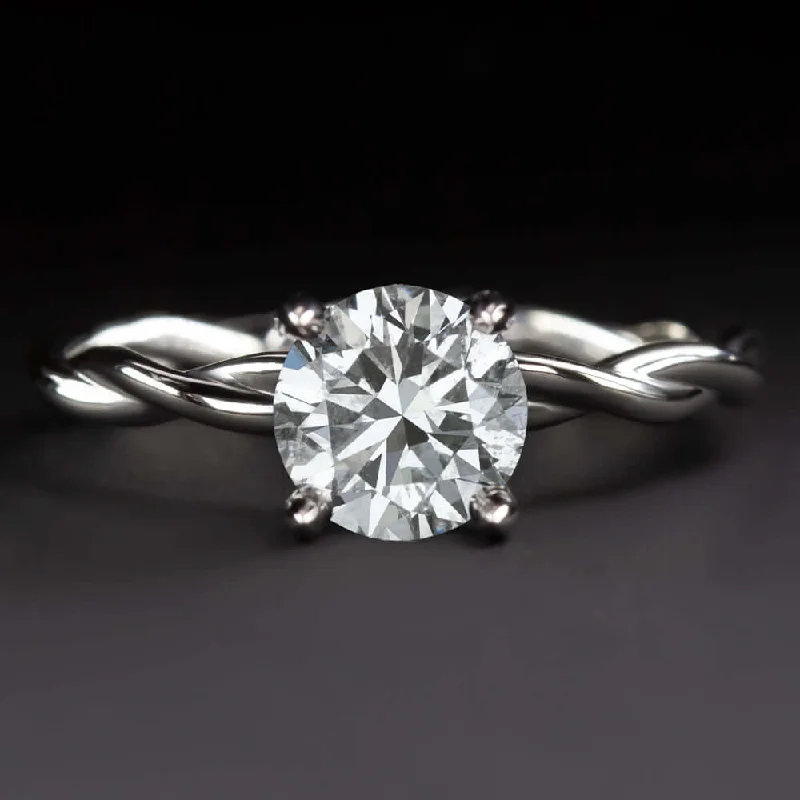 princess cut engagement rings -1.17ct F-G SI VERY GOOD CUT DIAMOND ENGAGEMENT RING ROUND BRILLIANT SOLITAIRE