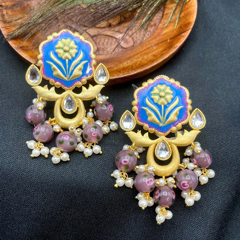 handmade earrings for women -Amrapali inspired hand painted Designer earring