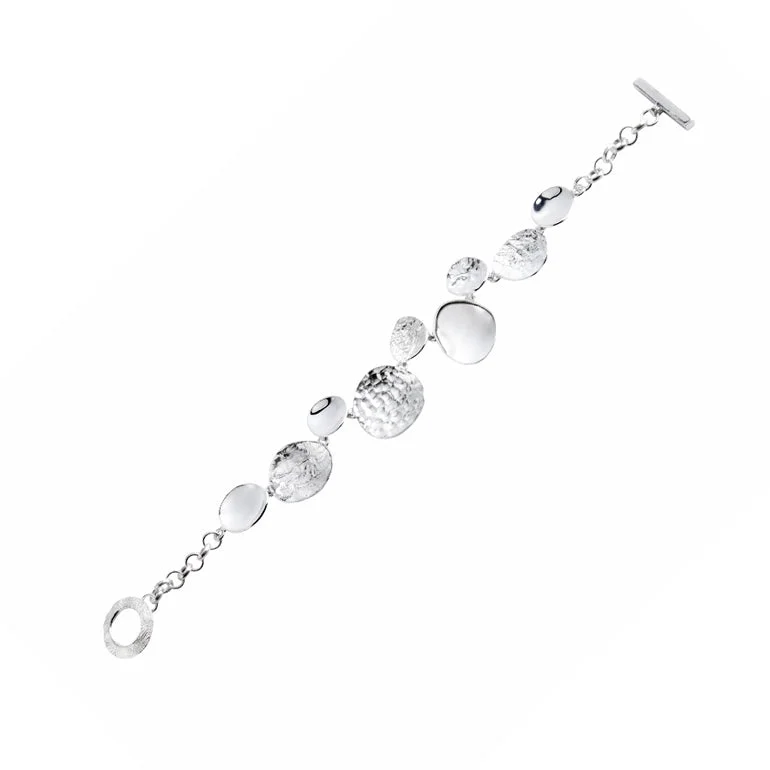 diamond rings for women -Chris Lewis Sterling Silver Stepping Stone Bracelet - 15