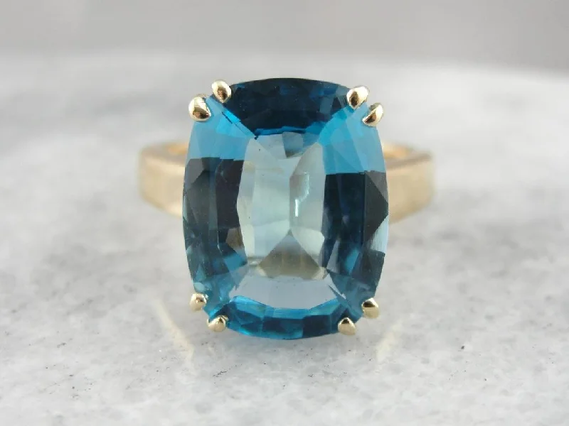 Big Blue Sea: Oversized Topaz Cocktail Ring