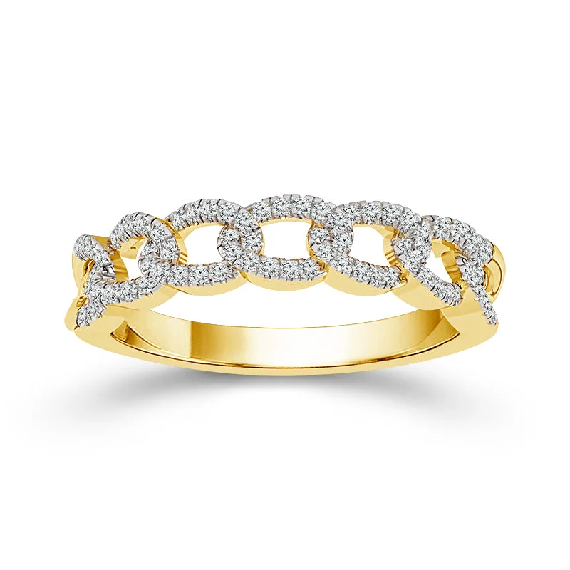 1/3 Ctw Diamond Link Ring in 14 Karat Yellow Gold