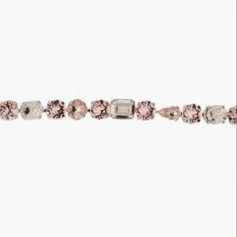 affordable bangle bracelets -Women's Multi-Cut Crystal Tennis Bracelet In Palladium