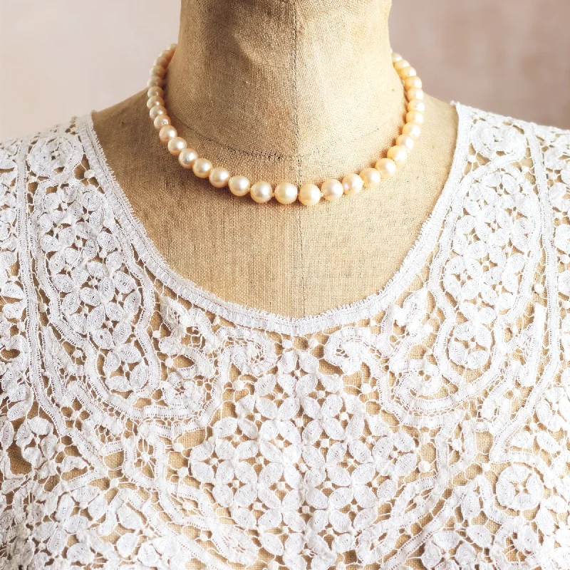 romantic necklaces for women -Vintage Baroque Cultured Pearl Necklace